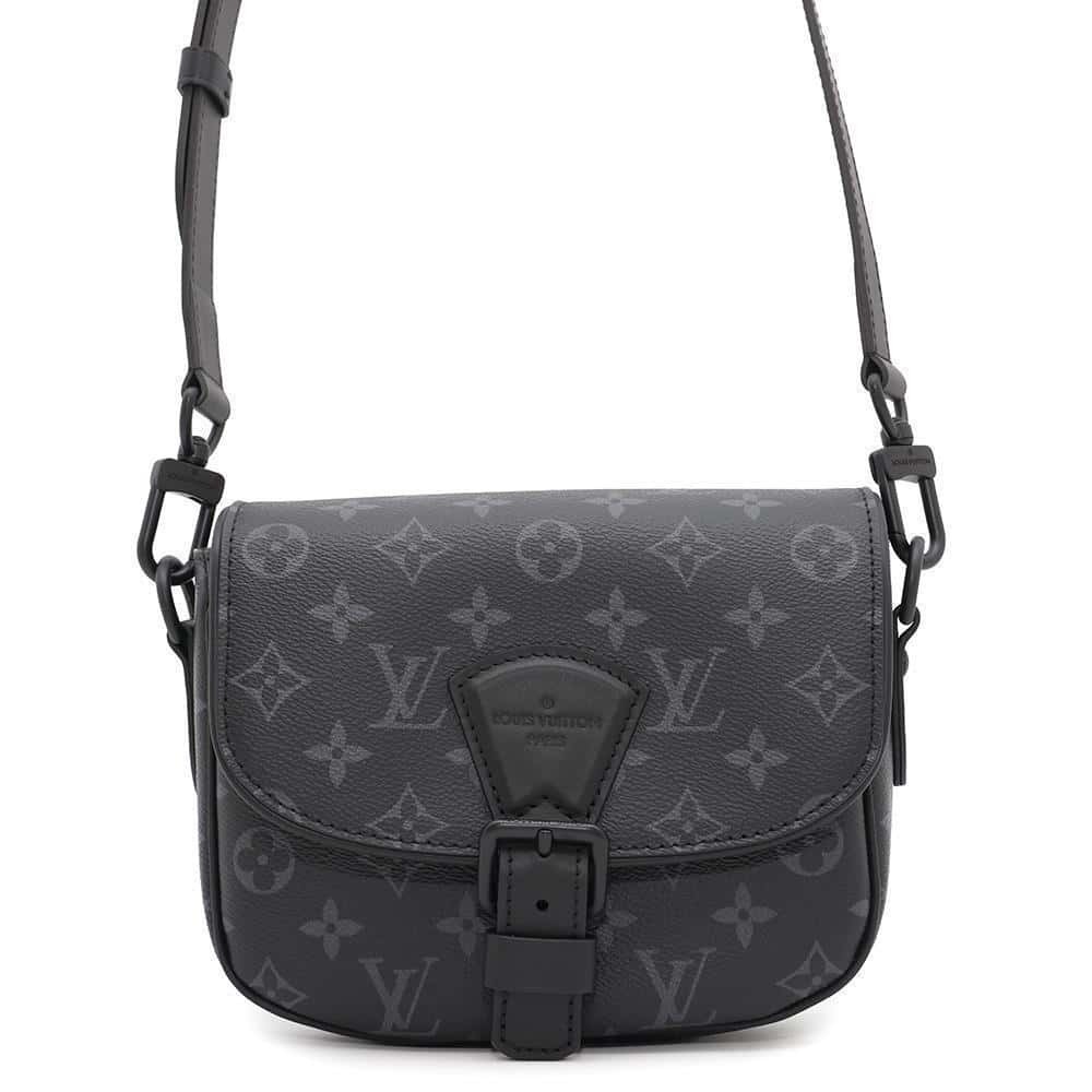 Louis Vuitton Monogram Eclipse Black Montsouris Messenger Shoulder Bag Black
